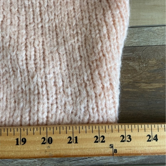 Oneon Women's Mohair Virgin Wool Handknitted Sweater Size L Pink Balloon Sleeve - Picture 9 of 13